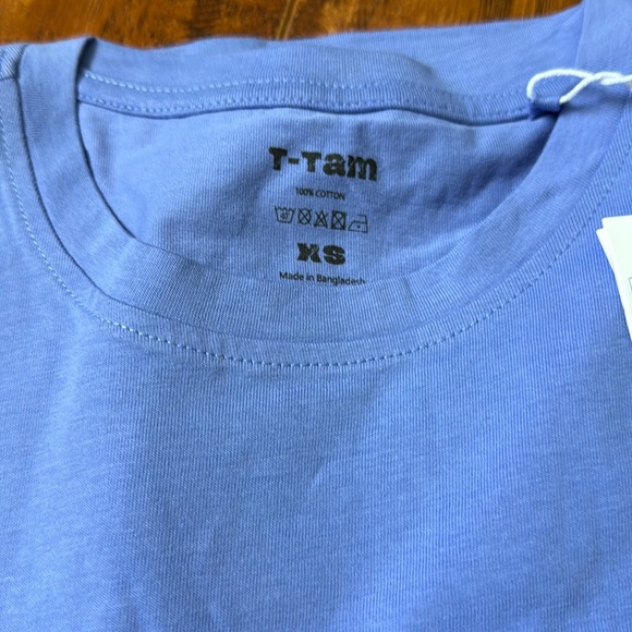 NWT T-TAM XS Blue Oversized T-Shirt Cotton Short Sleeve JUST DEPTH Tee Unisex - Picture 4 of 7